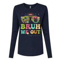 Bruh We Out Funny Last Day Of School Teacher Boy Girl Summer Womens Cotton Relaxed Long Sleeve T-Shirt