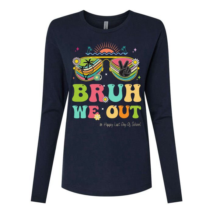 Bruh We Out Funny Last Day Of School Teacher Boy Girl Summer Womens Cotton Relaxed Long Sleeve T-Shirt