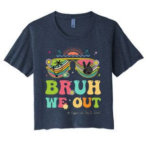 Bruh We Out Funny Last Day Of School Teacher Boy Girl Summer Women's Crop Top Tee