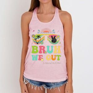 Bruh We Out Funny Last Day Of School Teacher Boy Girl Summer Women's Knotted Racerback Tank