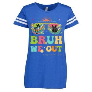 Bruh We Out Funny Last Day Of School Teacher Boy Girl Summer Enza Ladies Jersey Football T-Shirt