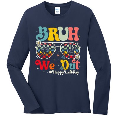 Bruh We Out Happy Last Day Of School Teacher Summer Ladies Long Sleeve Shirt