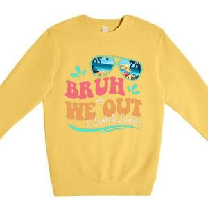 Bruh We Out Funny Last Day Of School Lunch Lady Summer Premium Crewneck Sweatshirt