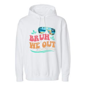 Bruh We Out Funny Last Day Of School Lunch Lady Summer Garment-Dyed Fleece Hoodie