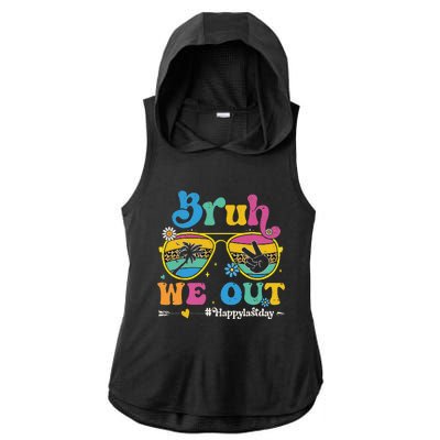 Bruh We Out Happy Last Day Of School Teacher Summer Ladies PosiCharge Tri-Blend Wicking Draft Hoodie Tank