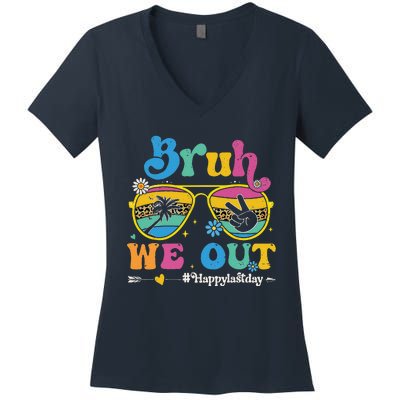 Bruh We Out Happy Last Day Of School Teacher Summer Women's V-Neck T-Shirt