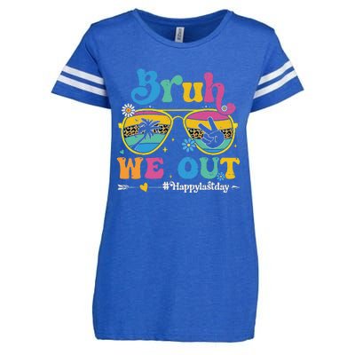 Bruh We Out Happy Last Day Of School Teacher Summer Enza Ladies Jersey Football T-Shirt