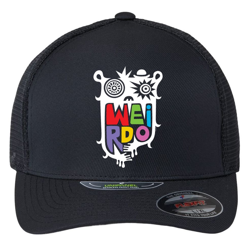 Big Weirdo On Black Flexfit Unipanel Trucker Cap