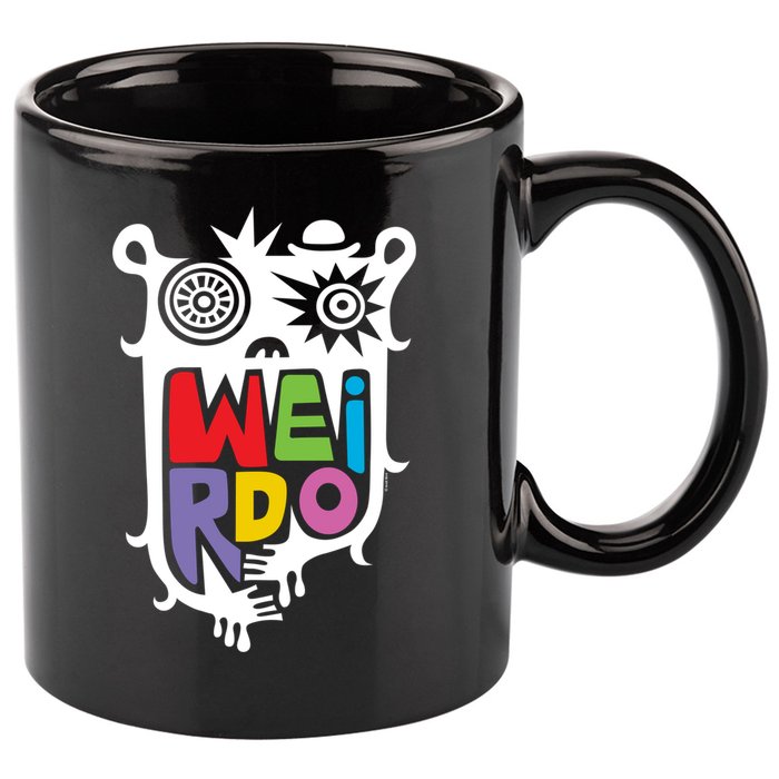 Big Weirdo On Black 11oz C Handle Ceramic Mug
