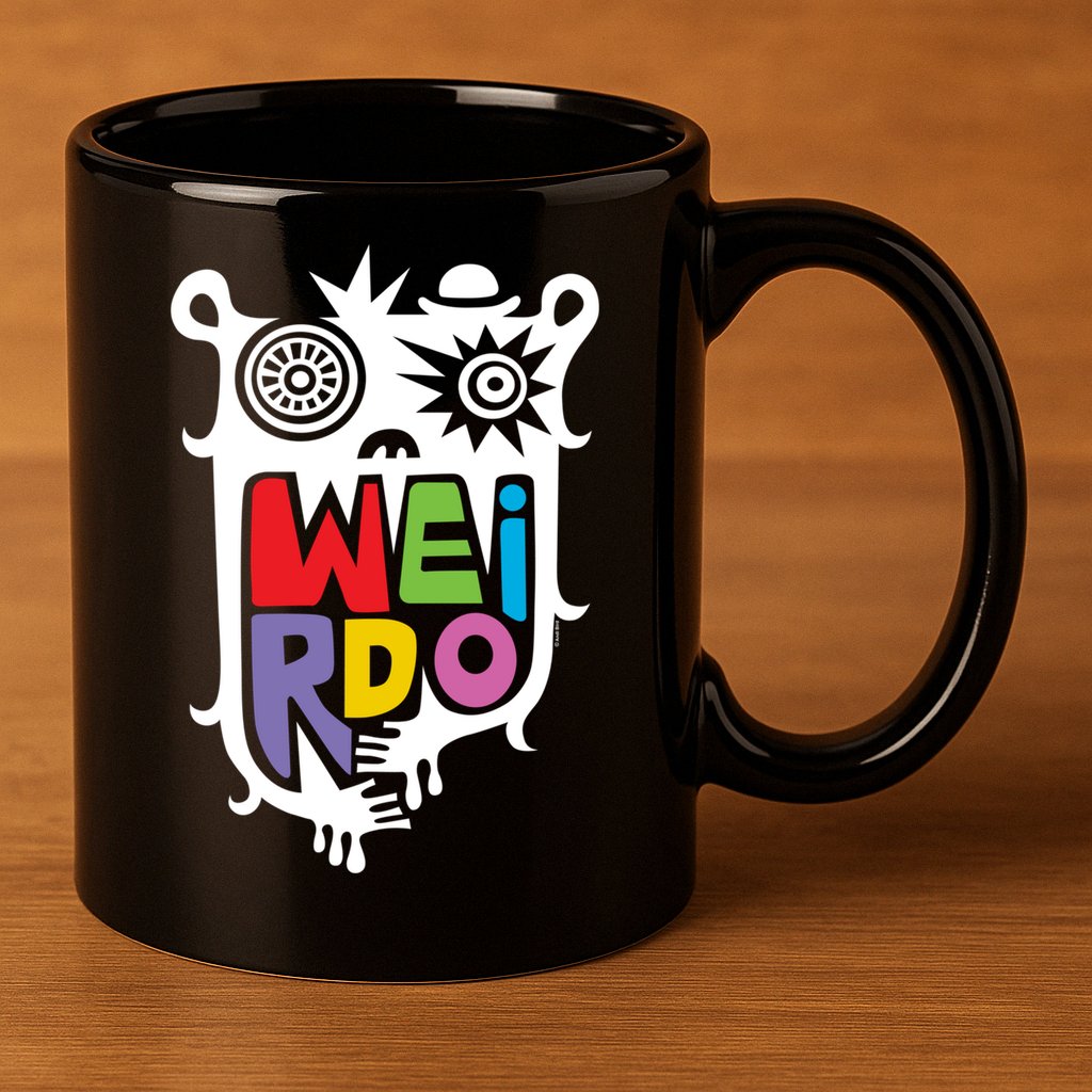 Big Weirdo On Black 11oz C Handle Ceramic Mug