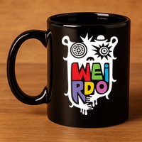 Big Weirdo On Black 11oz C Handle Ceramic Mug