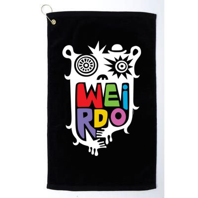 Big Weirdo On Black Golf Towel