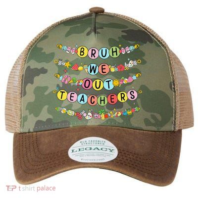 Bruh We Out Teacher Last Day Of School Friendship Bracelet Legacy Tie Dye Trucker Hat
