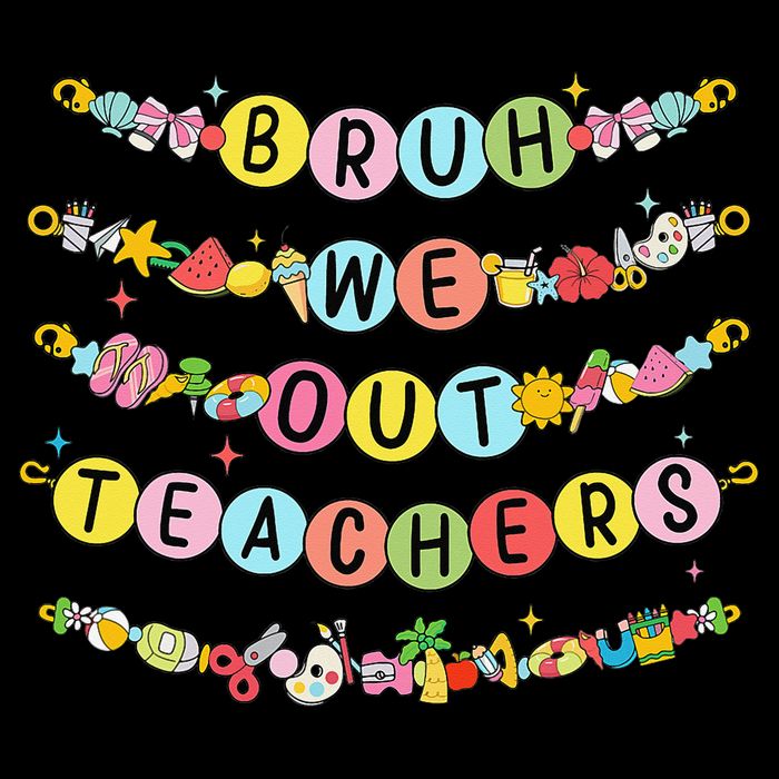 Bruh We Out Teacher Last Day Of School Friendship Bracelet Doggie Tank
