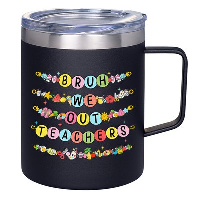 Bruh We Out Teacher Last Day Of School Friendship Bracelet 12oz Stainless Steel Coffee Mug