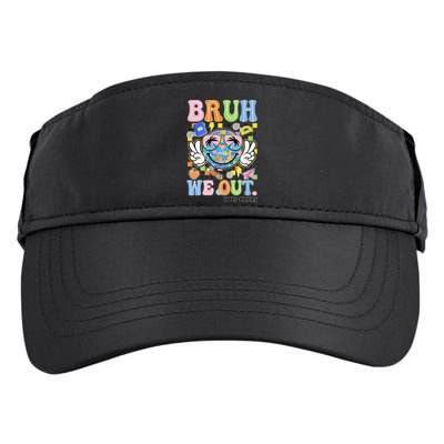 Bruh We Out Floral Teacher Summer Break Last Day Of School Adult Drive Performance Visor
