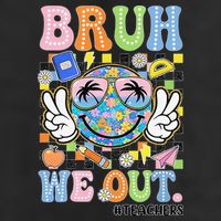 Bruh We Out Floral Teacher Summer Break Last Day Of School 11oz C Handle Ceramic Mug