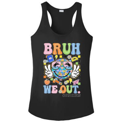 Bruh We Out Floral Teacher Summer Break Last Day Of School Ladies PosiCharge Competitor Racerback Tank