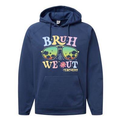 Bruh We Out Teachers Performance Fleece Hoodie