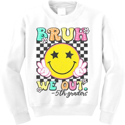 Bruh We Out 5th Graders Fifth Grade Graduation Class 2025  Kids Sweatshirt