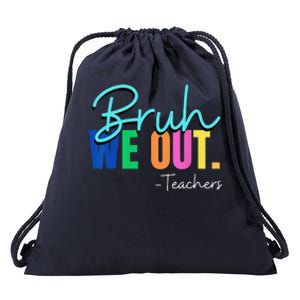 Bruh We Out Teachers Student Happy Last Day Of School Summer Drawstring Bag