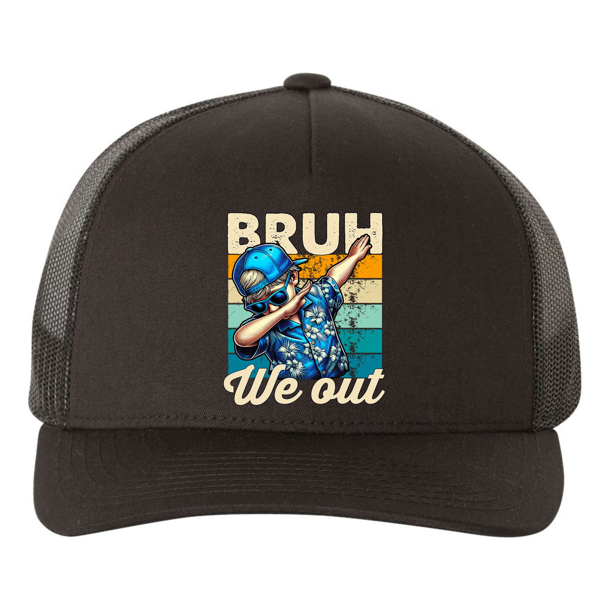 Bruh We Out Dabbing Boy Happy Last Day Of School Yupoong Adult 5-Panel Trucker Hat
