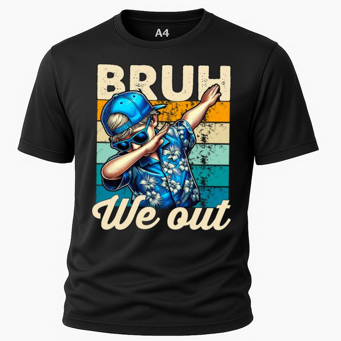Bruh We Out Dabbing Boy Happy Last Day Of School Cooling Performance Crew T-Shirt