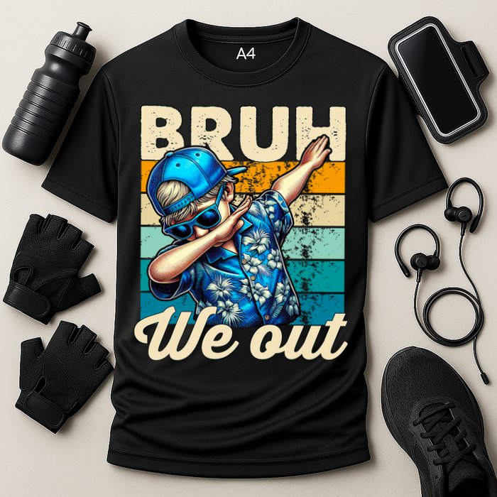 Bruh We Out Dabbing Boy Happy Last Day Of School Cooling Performance Crew T-Shirt
