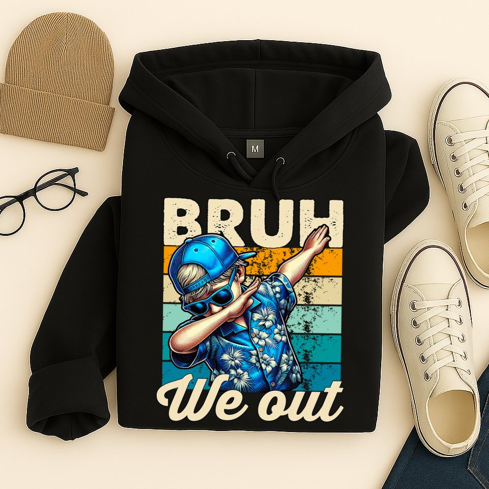 Bruh We Out Dabbing Boy Happy Last Day Of School Hoodie