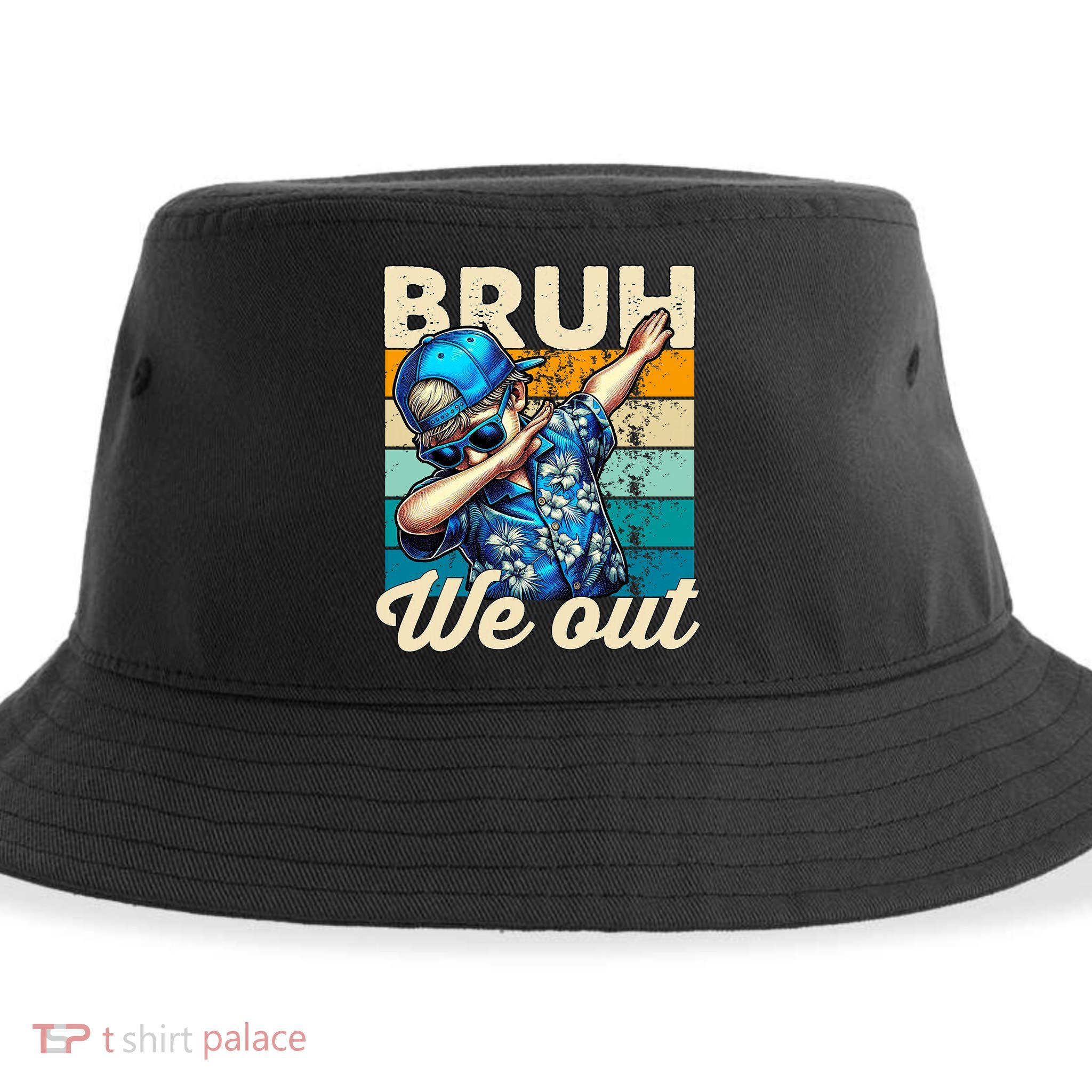 Bruh We Out Dabbing Boy Happy Last Day Of School Sustainable Bucket Hat