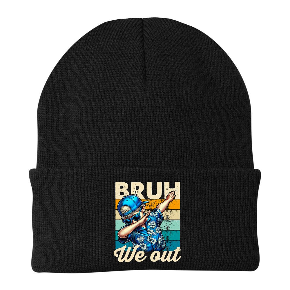 Bruh We Out Dabbing Boy Happy Last Day Of School Beanie