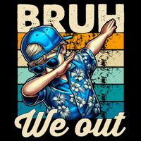 Bruh We Out Dabbing Boy Happy Last Day Of School 16 in Basic Backpack