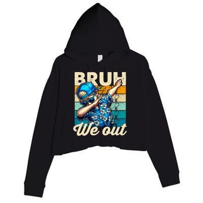 Bruh We Out Dabbing Boy Happy Last Day Of School Crop Fleece Hoodie