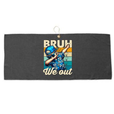 Bruh We Out Dabbing Boy Happy Last Day Of School Large Microfiber Waffle Golf Towel