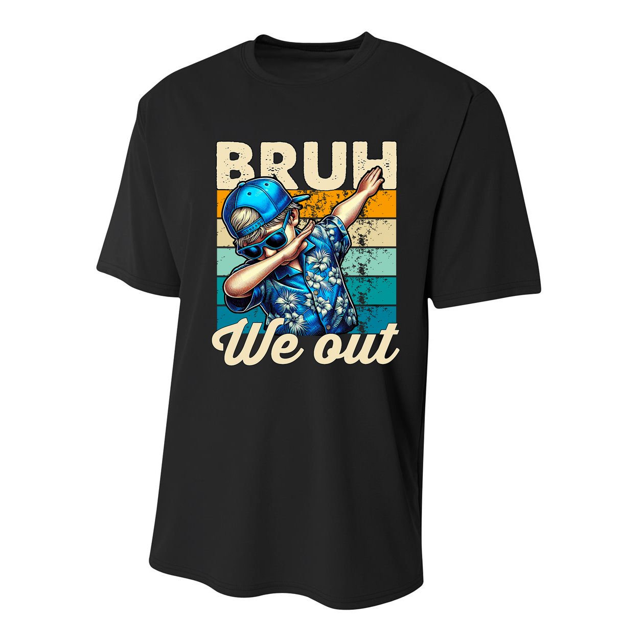 Bruh We Out Dabbing Boy Happy Last Day Of School Youth Performance Sprint T-Shirt