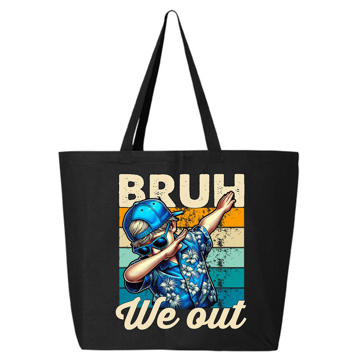 Bruh We Out Dabbing Boy Happy Last Day Of School 25L Jumbo Tote