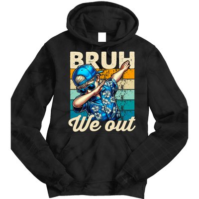 Bruh We Out Dabbing Boy Happy Last Day Of School Tie Dye Hoodie