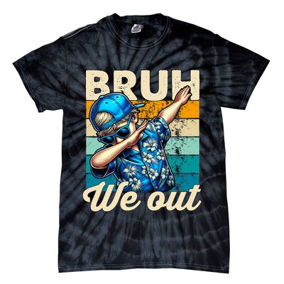 Bruh We Out Dabbing Boy Happy Last Day Of School Tie-Dye T-Shirt