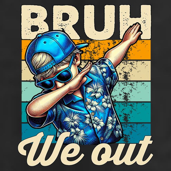 Bruh We Out Dabbing Boy Happy Last Day Of School Golf Towel