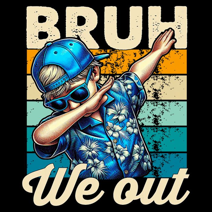 Bruh We Out Dabbing Boy Happy Last Day Of School Visor