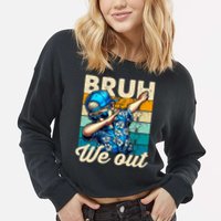 Bruh We Out Dabbing Boy Happy Last Day Of School Cropped Pullover Crew