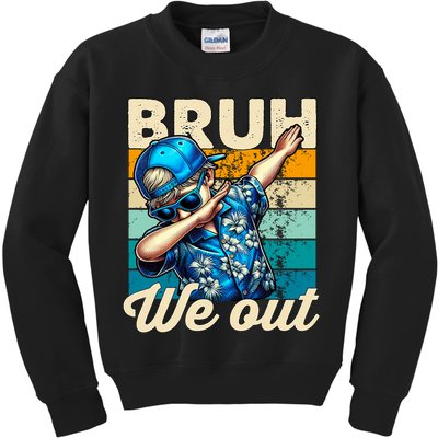 Bruh We Out Dabbing Boy Happy Last Day Of School Kids Sweatshirt
