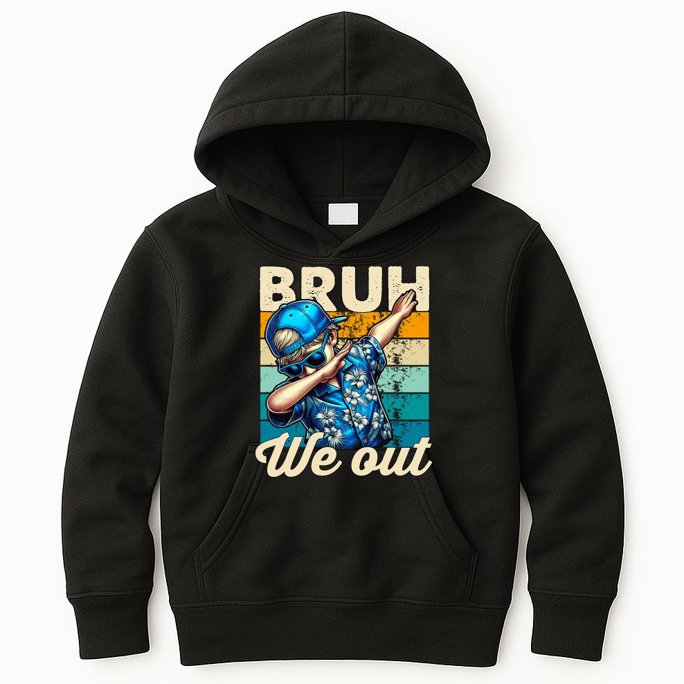 Bruh We Out Dabbing Boy Happy Last Day Of School Kids Hoodie
