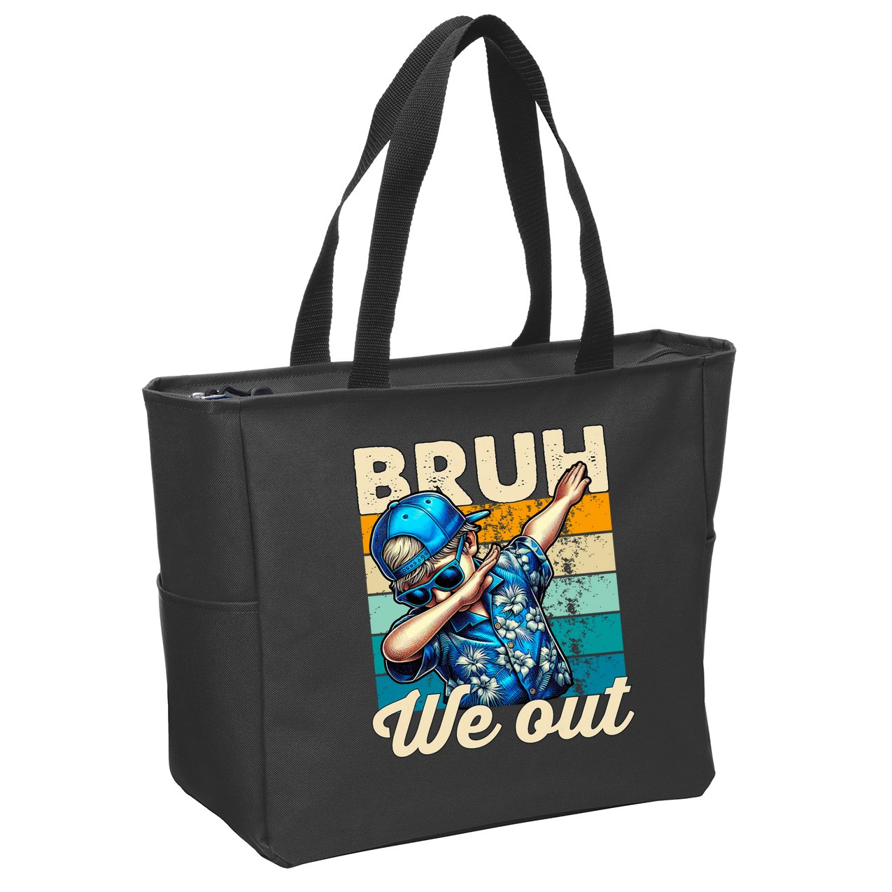 Bruh We Out Dabbing Boy Happy Last Day Of School Zip Tote Bag