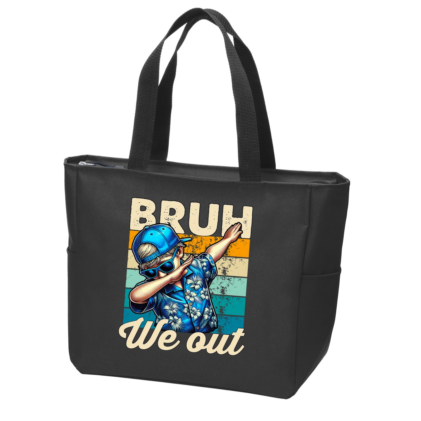 Bruh We Out Dabbing Boy Happy Last Day Of School Zip Tote Bag