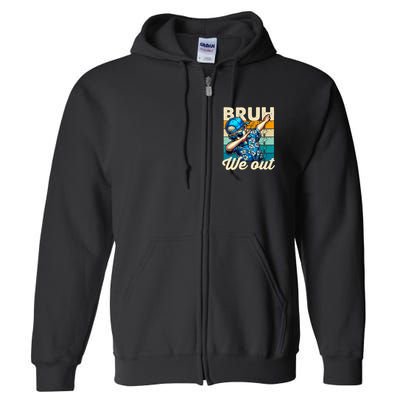 Bruh We Out Dabbing Boy Happy Last Day Of School Full Zip Hoodie
