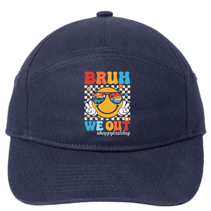 Bruh We Out Happy Last Day Of School Teacher Boy Girl Summer 7-Panel Snapback Hat