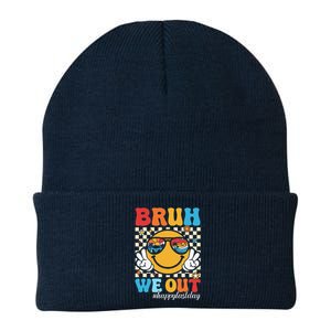 Bruh We Out Happy Last Day Of School Teacher Boy Girl Summer Knit Cap Winter Beanie