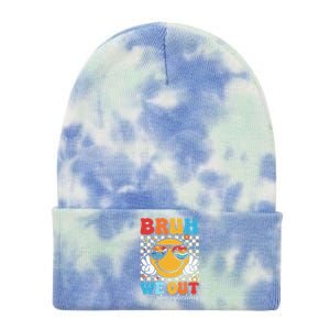 Bruh We Out Happy Last Day Of School Teacher Boy Girl Summer Tie Dye 12in Knit Beanie