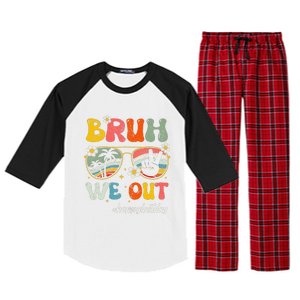 Bruh We Out Happy Last Day Of School Teacher Boy Girl Summer Raglan Sleeve Pajama Set